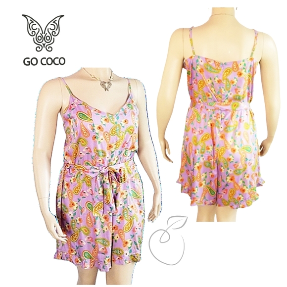 GO COCO PLUS SIZE PAISLEY ROMPER 2X - Picture 13 of 15